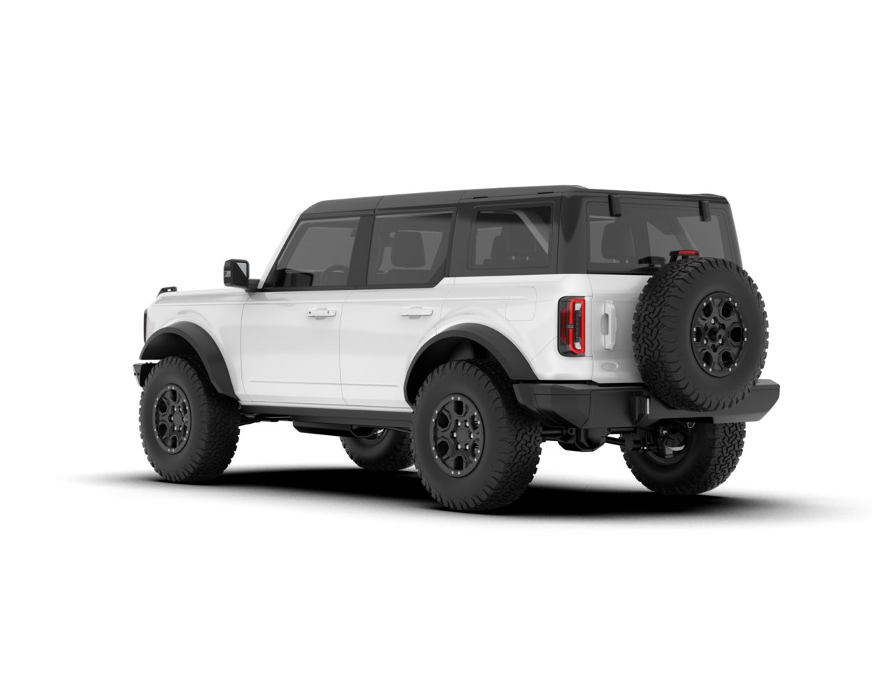 White SUV on transparent background. 3d rendering - illustration png
