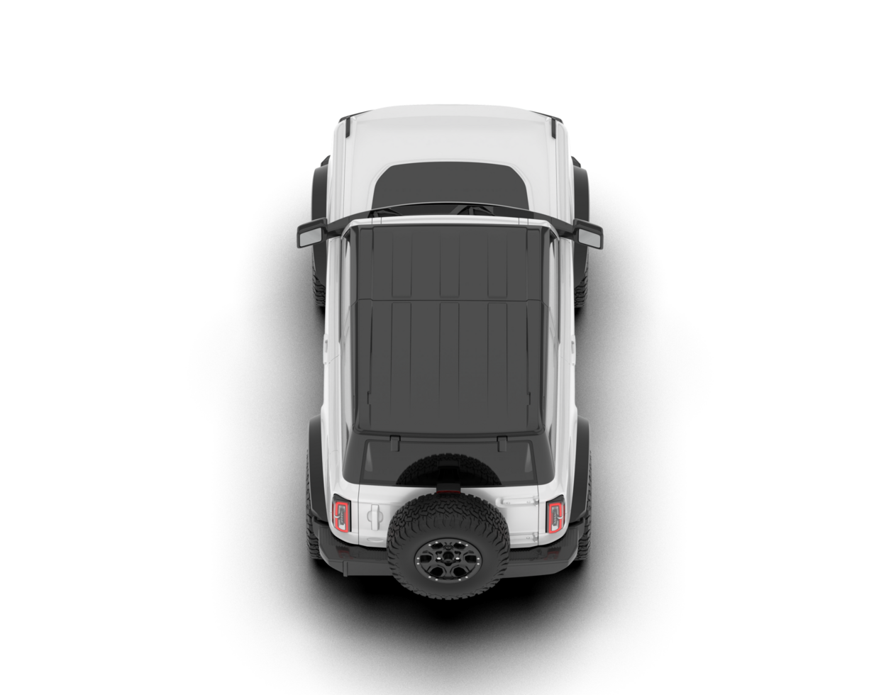 White SUV on transparent background. 3d rendering - illustration png