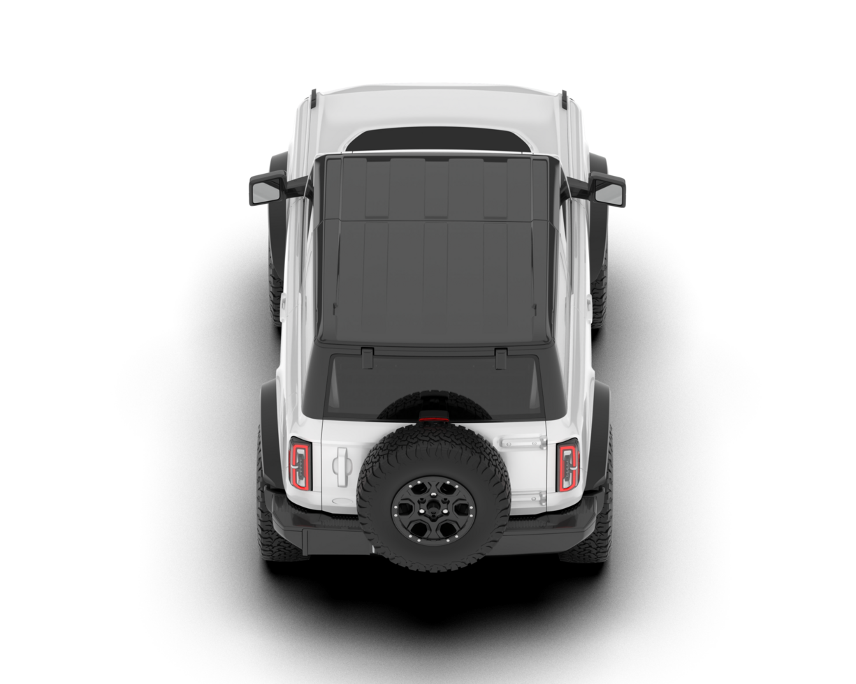 White SUV on transparent background. 3d rendering - illustration png
