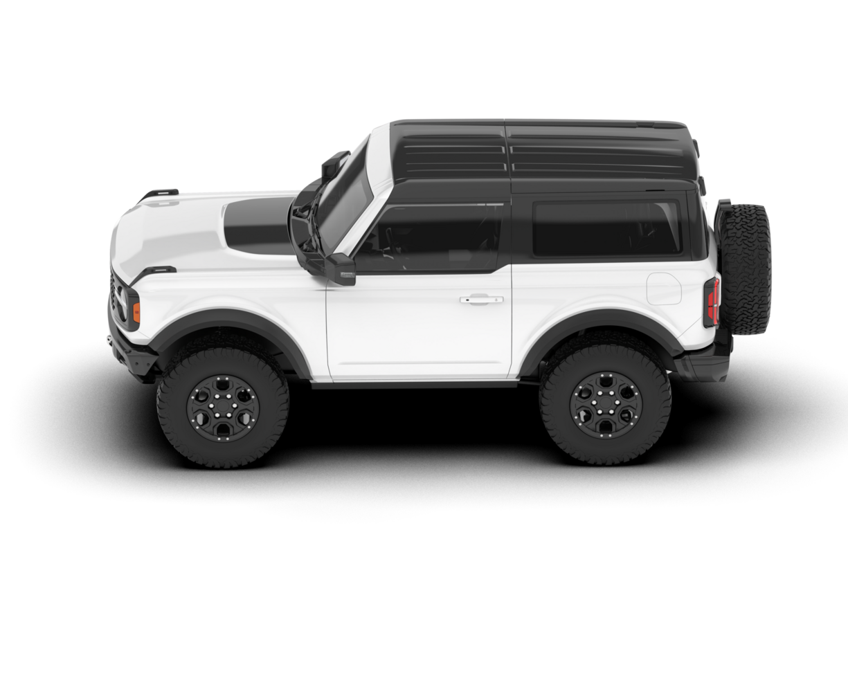 White SUV on transparent background. 3d rendering - illustration png