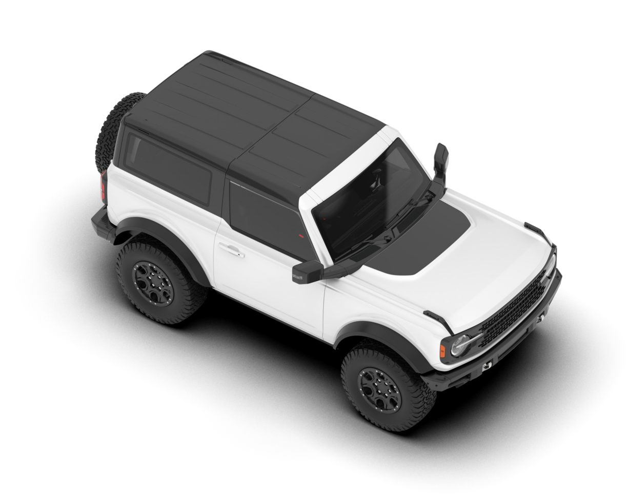 White SUV on transparent background. 3d rendering - illustration png