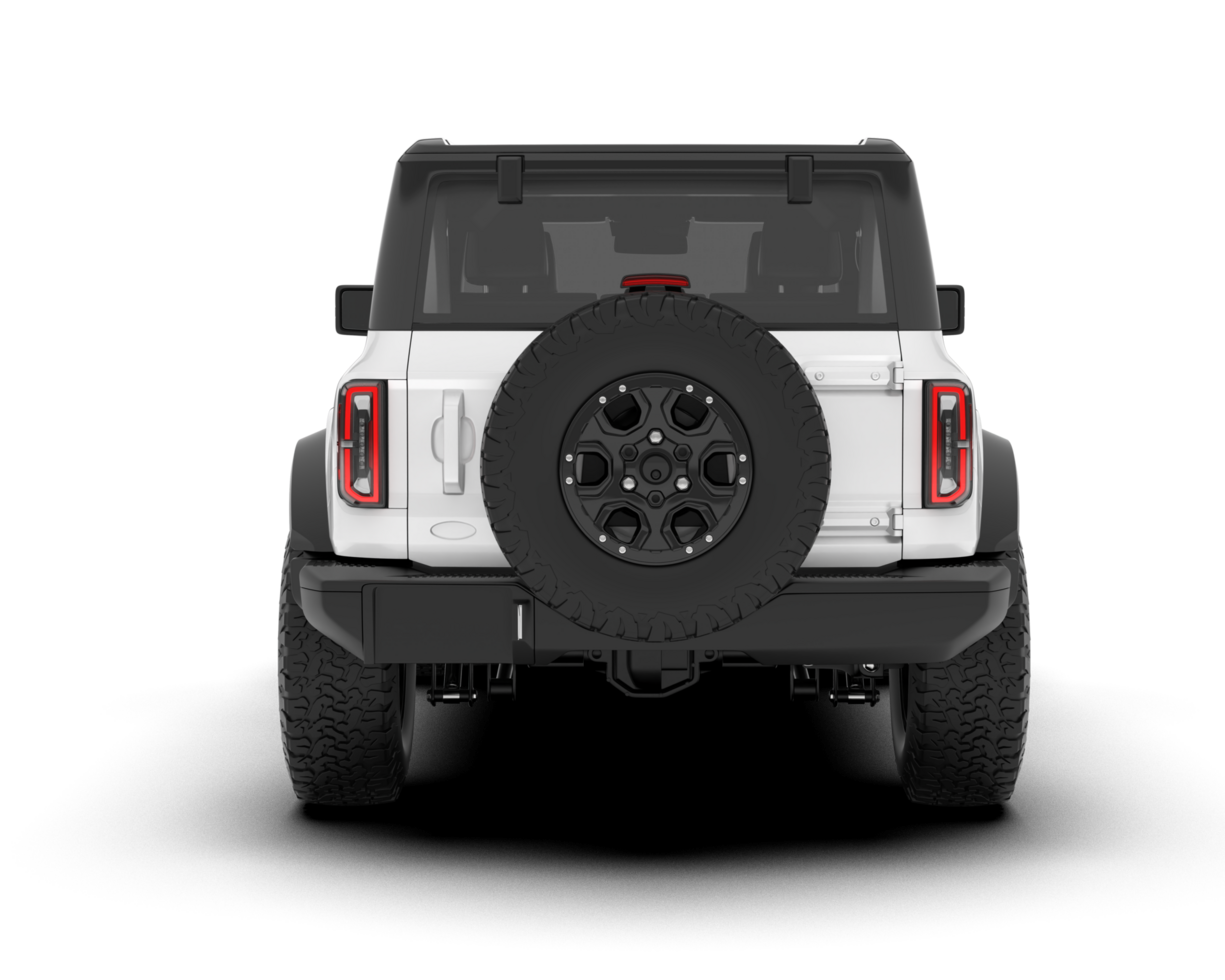 White SUV on transparent background. 3d rendering - illustration png