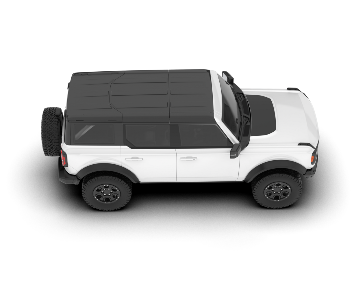 White SUV on transparent background. 3d rendering - illustration png