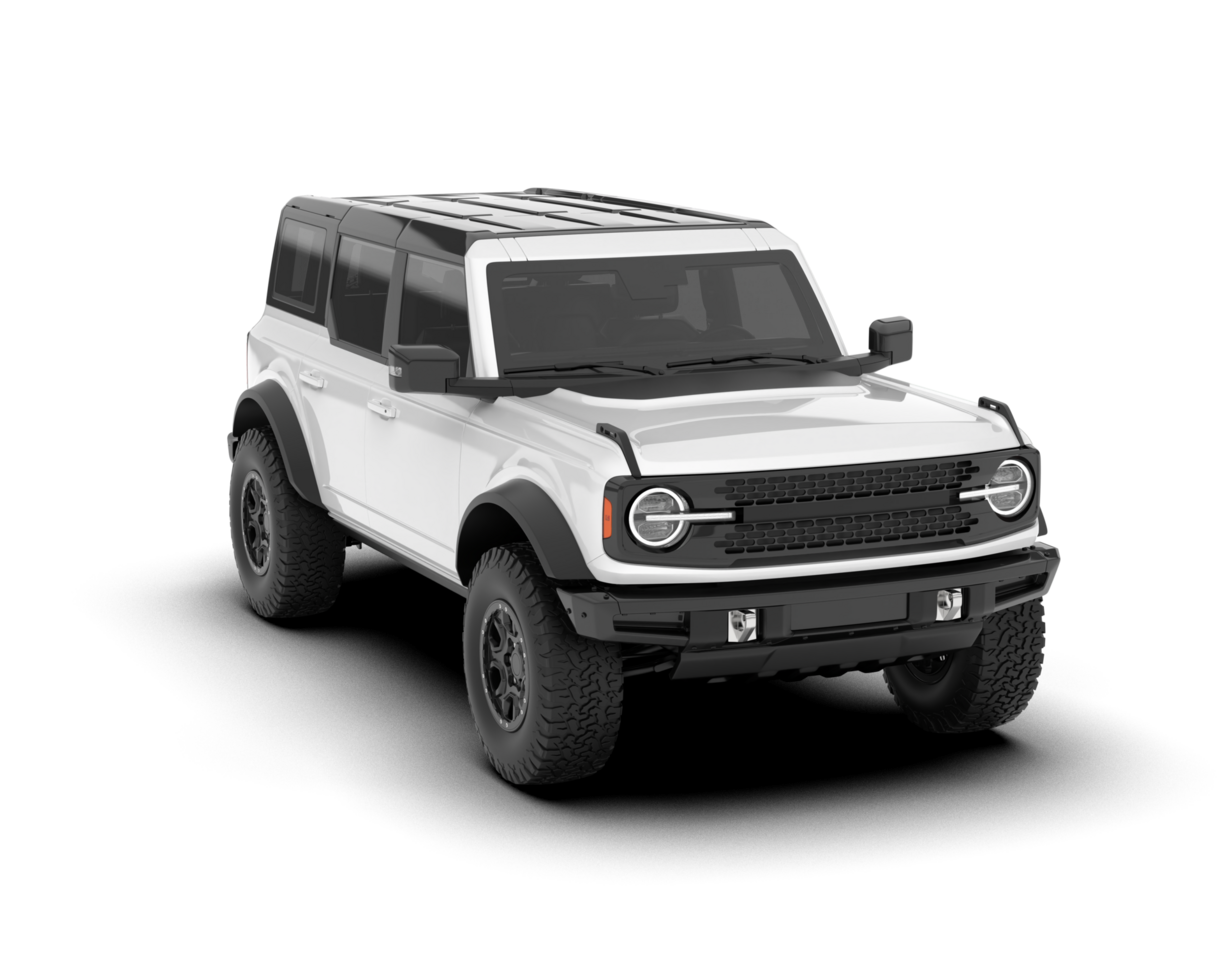 White SUV on transparent background. 3d rendering - illustration png