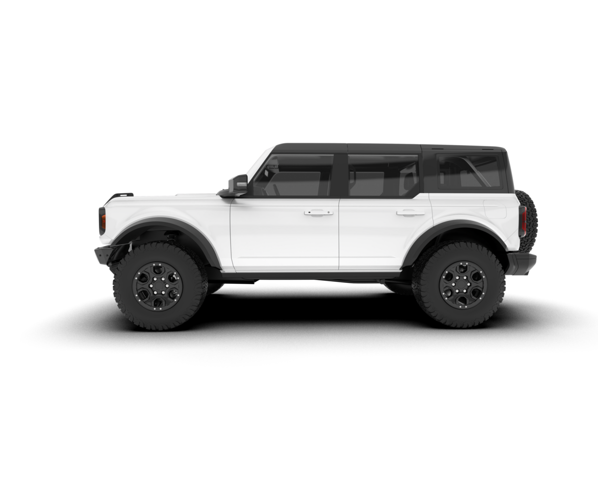 White SUV on transparent background. 3d rendering - illustration png