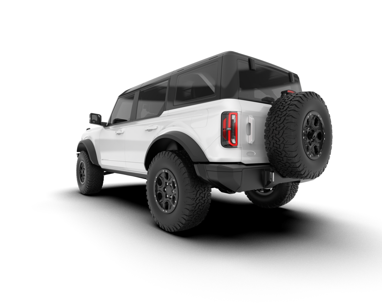 White SUV on transparent background. 3d rendering - illustration png