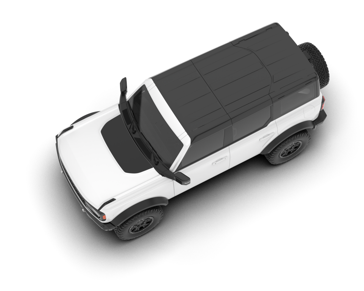 White SUV on transparent background. 3d rendering - illustration png