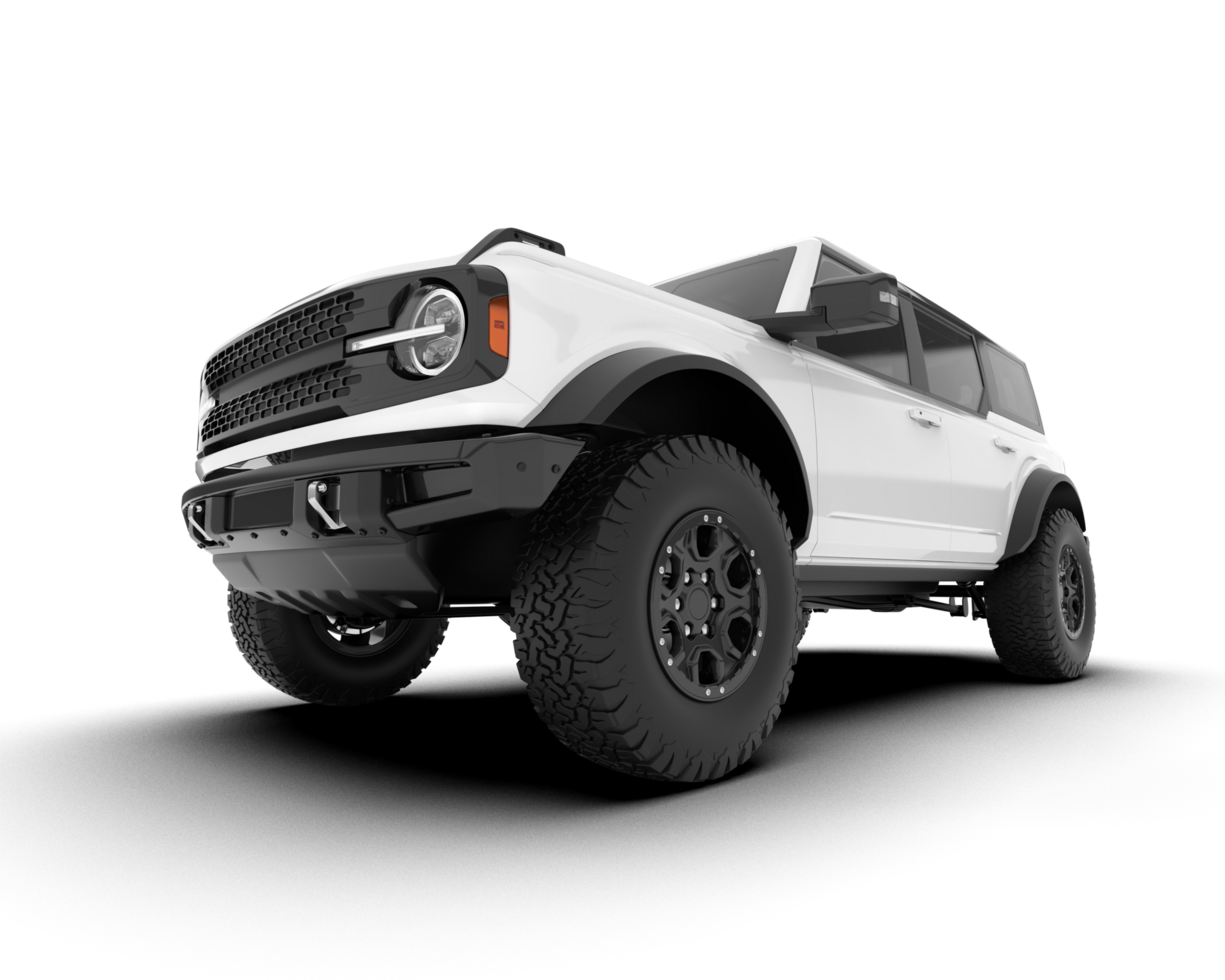 White SUV on transparent background. 3d rendering - illustration png