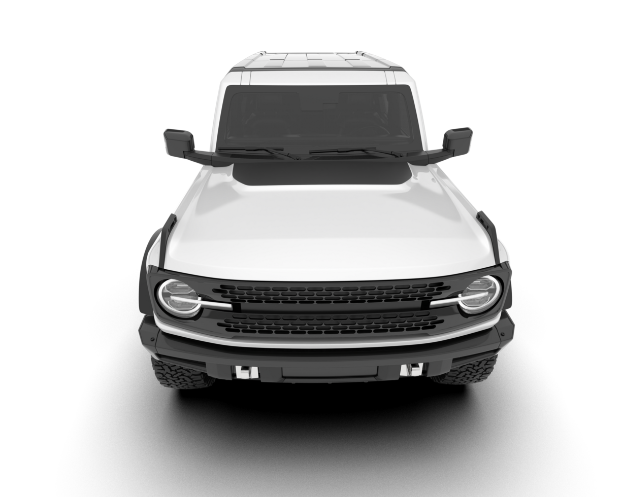 White SUV on transparent background. 3d rendering - illustration png