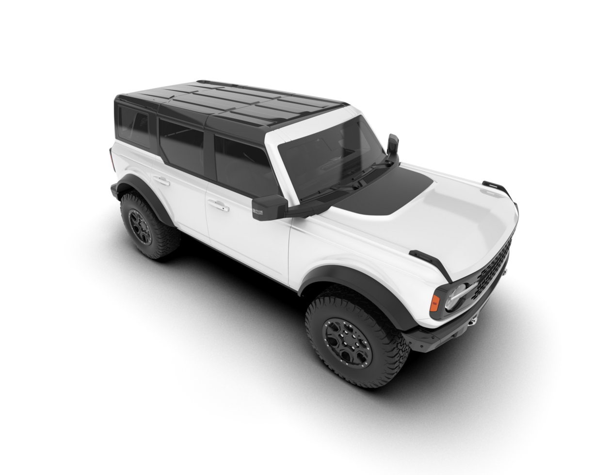 White SUV on transparent background. 3d rendering - illustration png