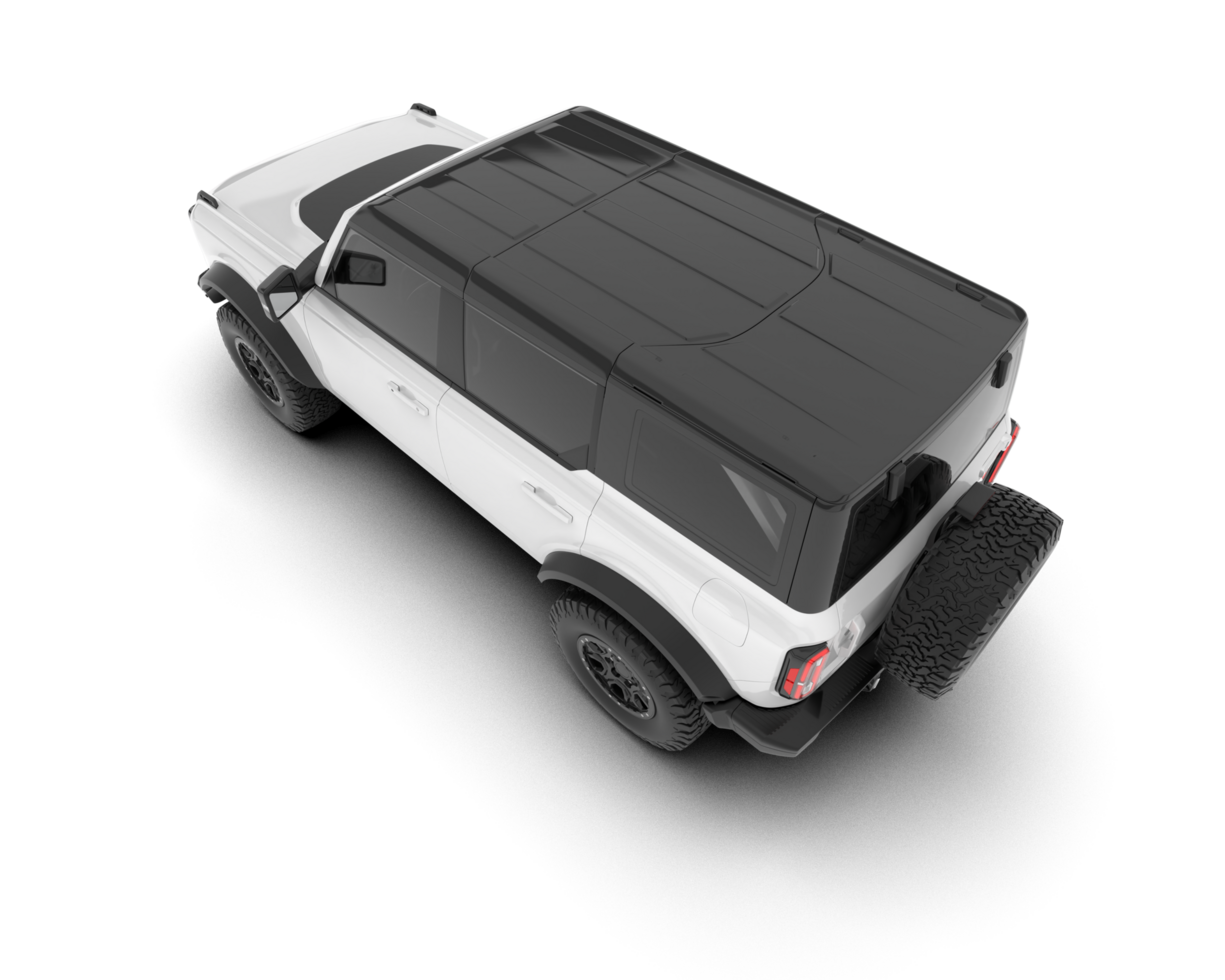 White SUV on transparent background. 3d rendering - illustration png