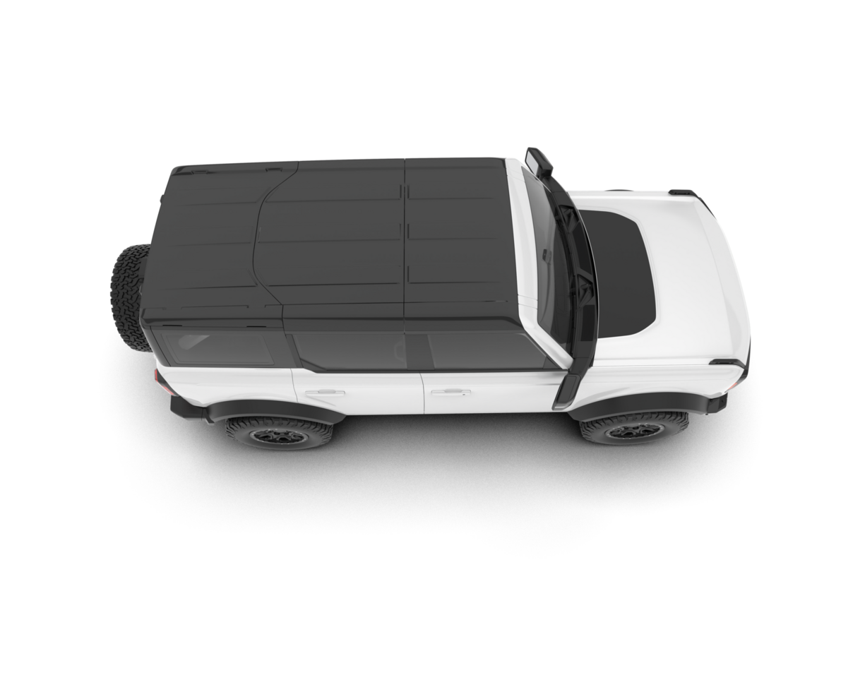 White SUV on transparent background. 3d rendering - illustration png