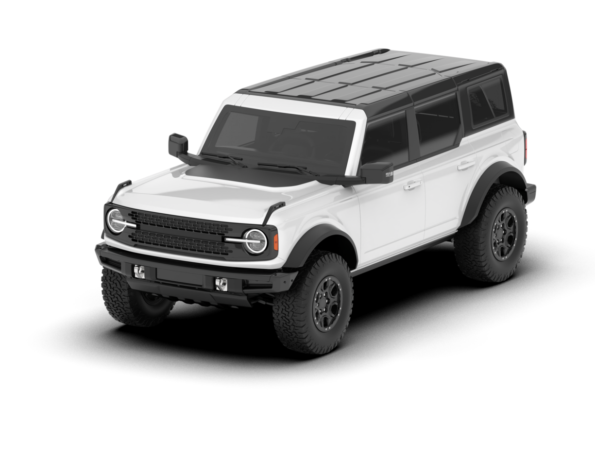 White SUV on transparent background. 3d rendering - illustration png