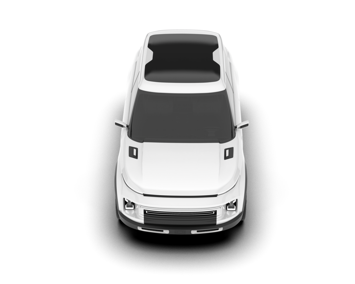 White SUV on transparent background. 3d rendering - illustration png