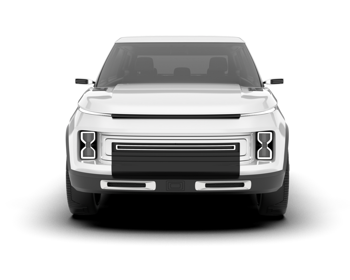White SUV on transparent background. 3d rendering - illustration png