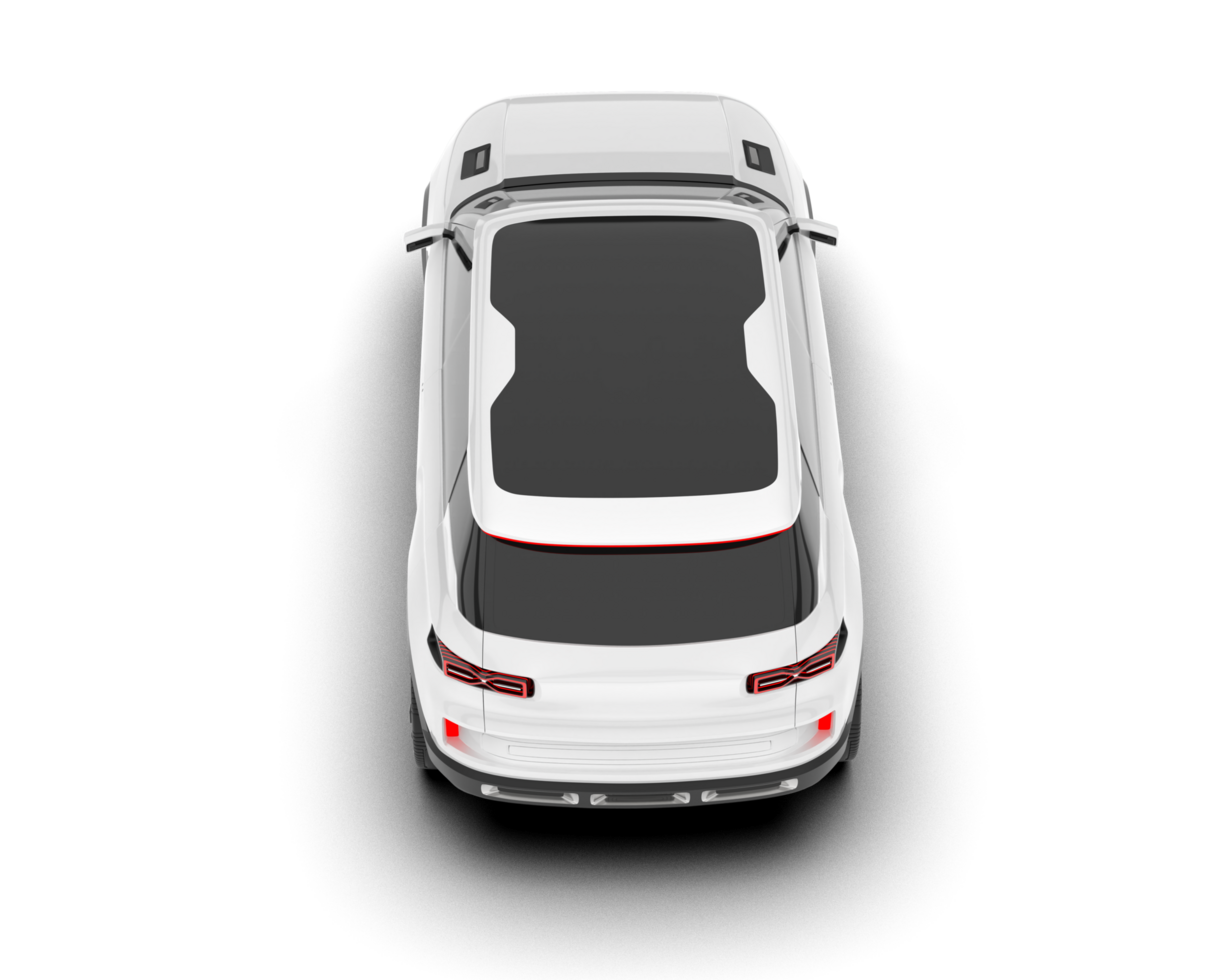 White SUV on transparent background. 3d rendering - illustration png