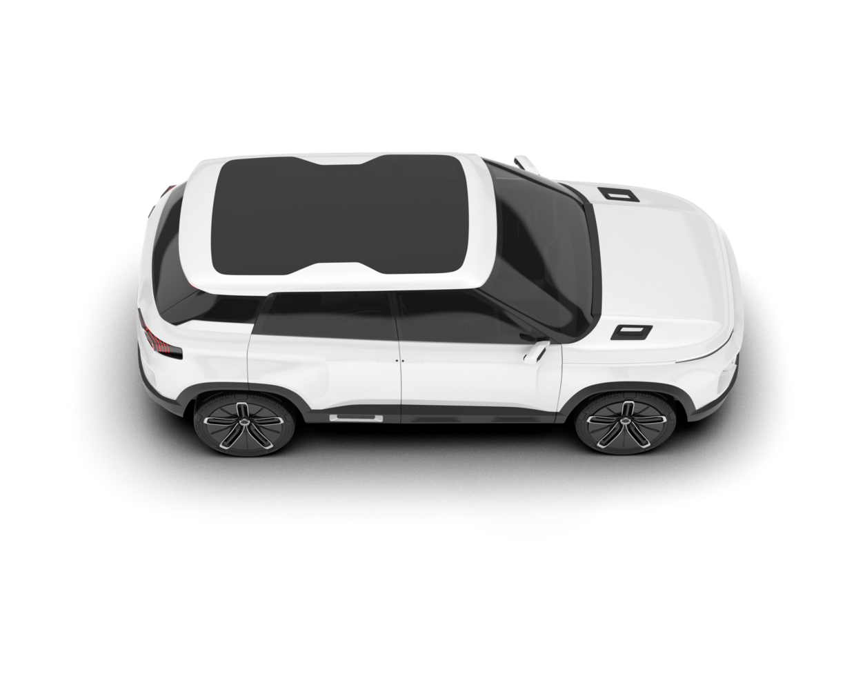 White SUV on transparent background. 3d rendering - illustration png