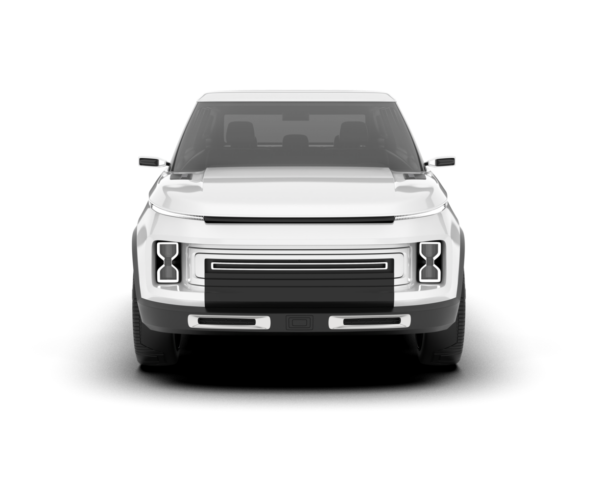 White SUV on transparent background. 3d rendering - illustration png