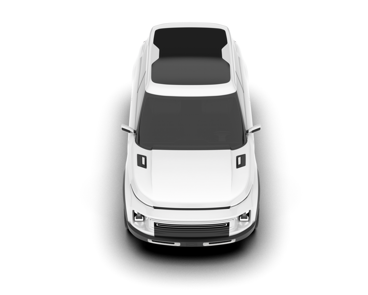 White SUV on transparent background. 3d rendering - illustration png