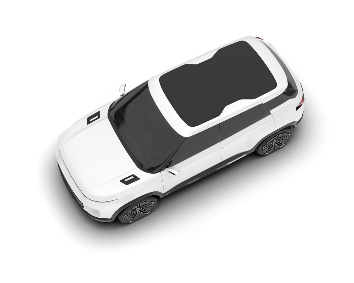 White SUV on transparent background. 3d rendering - illustration png