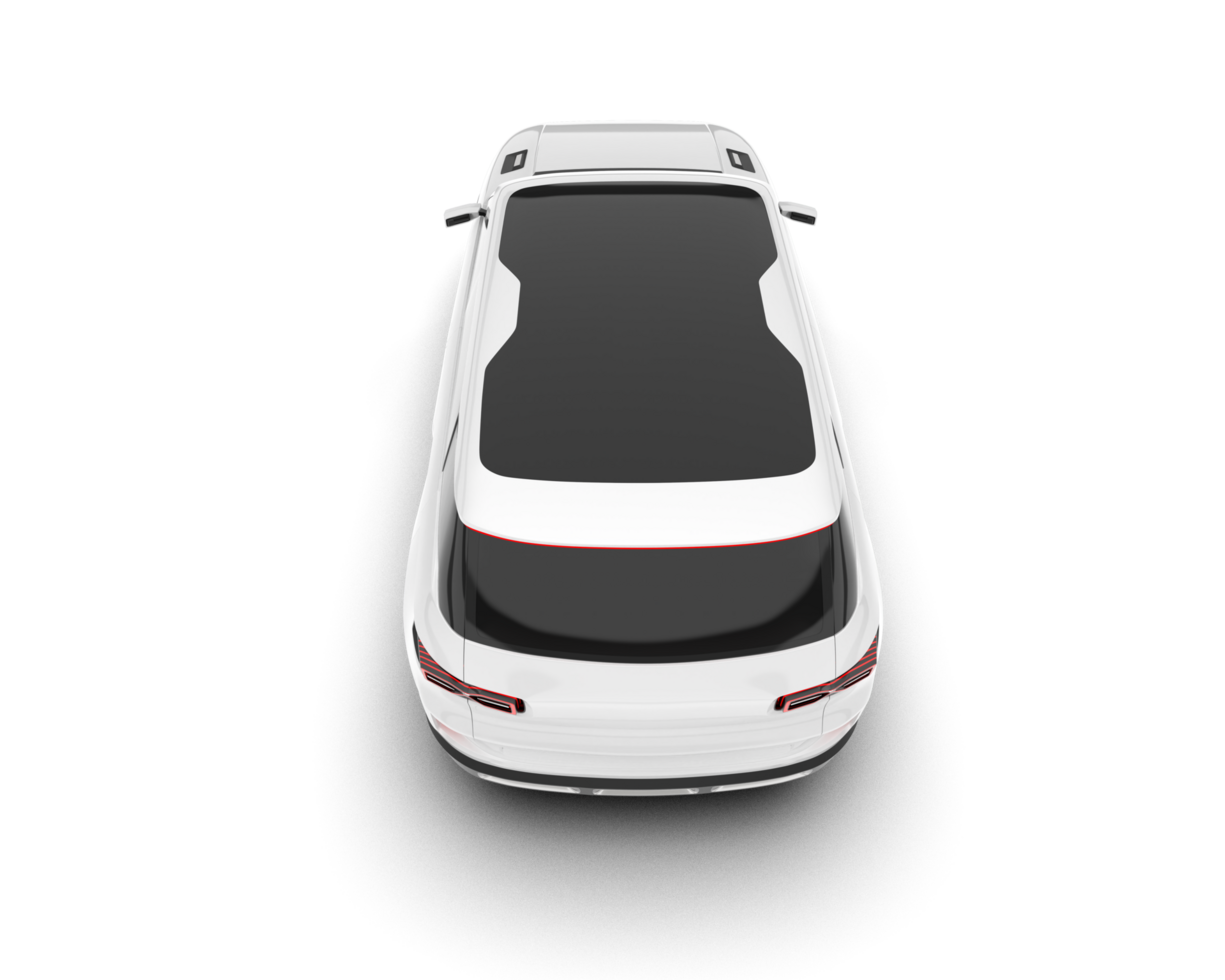 White SUV on transparent background. 3d rendering - illustration png