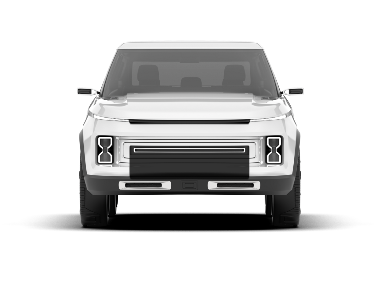 White SUV on transparent background. 3d rendering - illustration png
