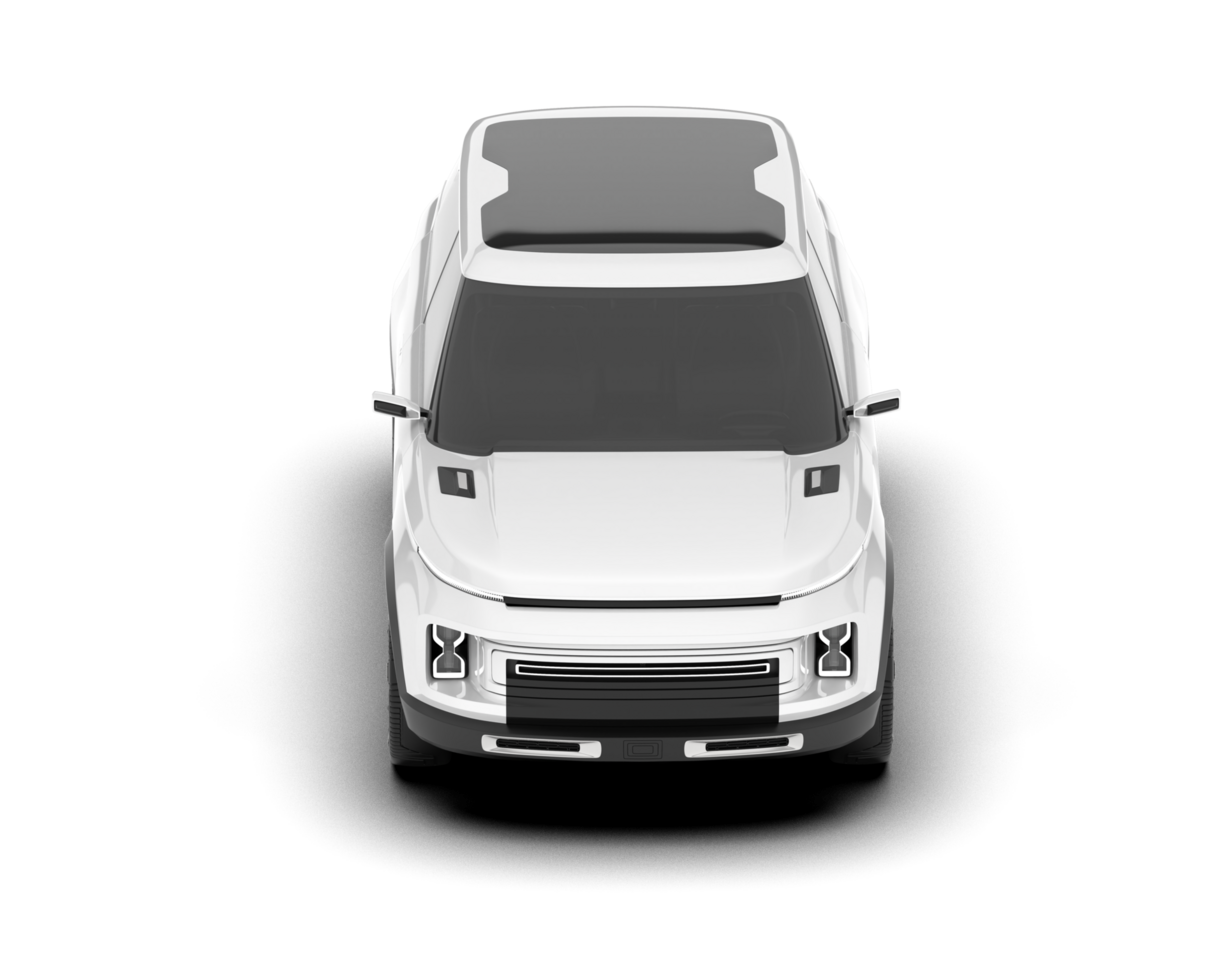 White SUV on transparent background. 3d rendering - illustration png