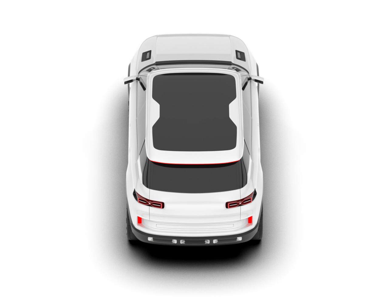 White SUV on transparent background. 3d rendering - illustration png