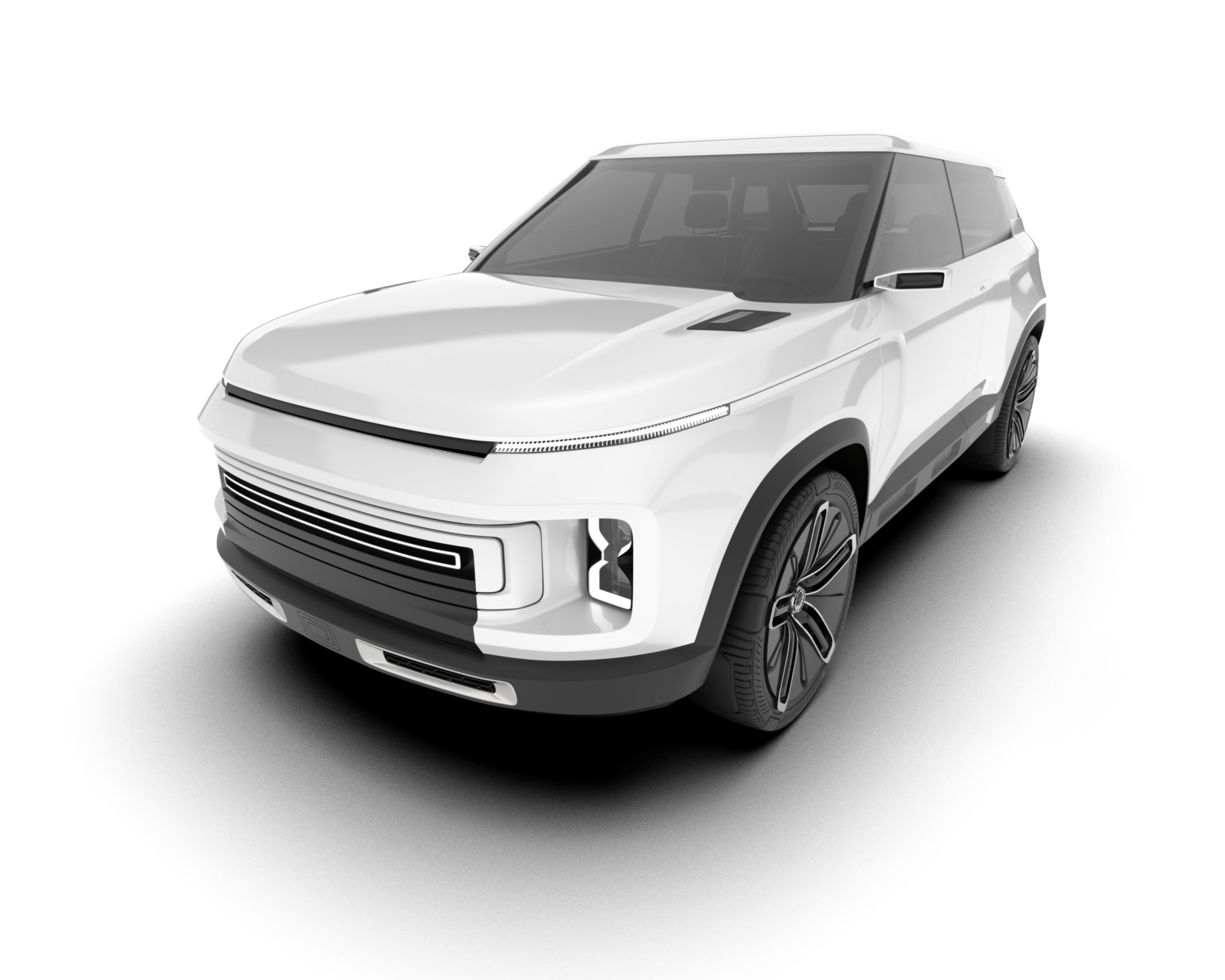 White SUV on transparent background. 3d rendering - illustration png