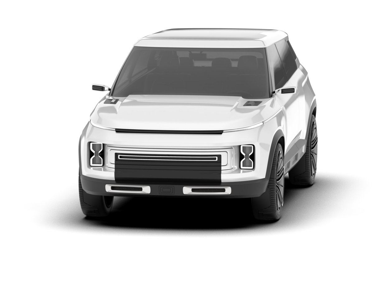 White SUV on transparent background. 3d rendering - illustration png