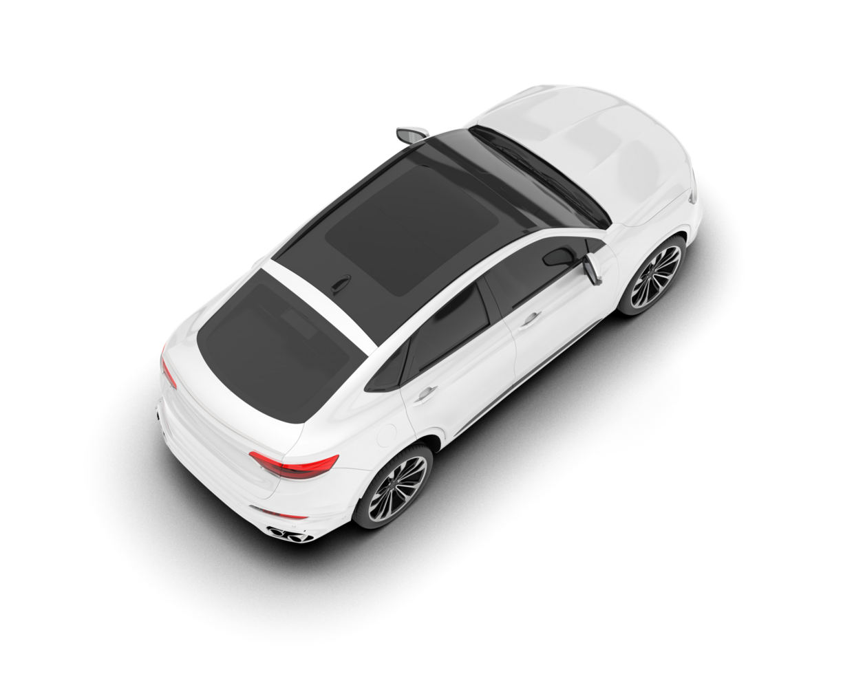 White SUV on transparent background. 3d rendering - illustration png