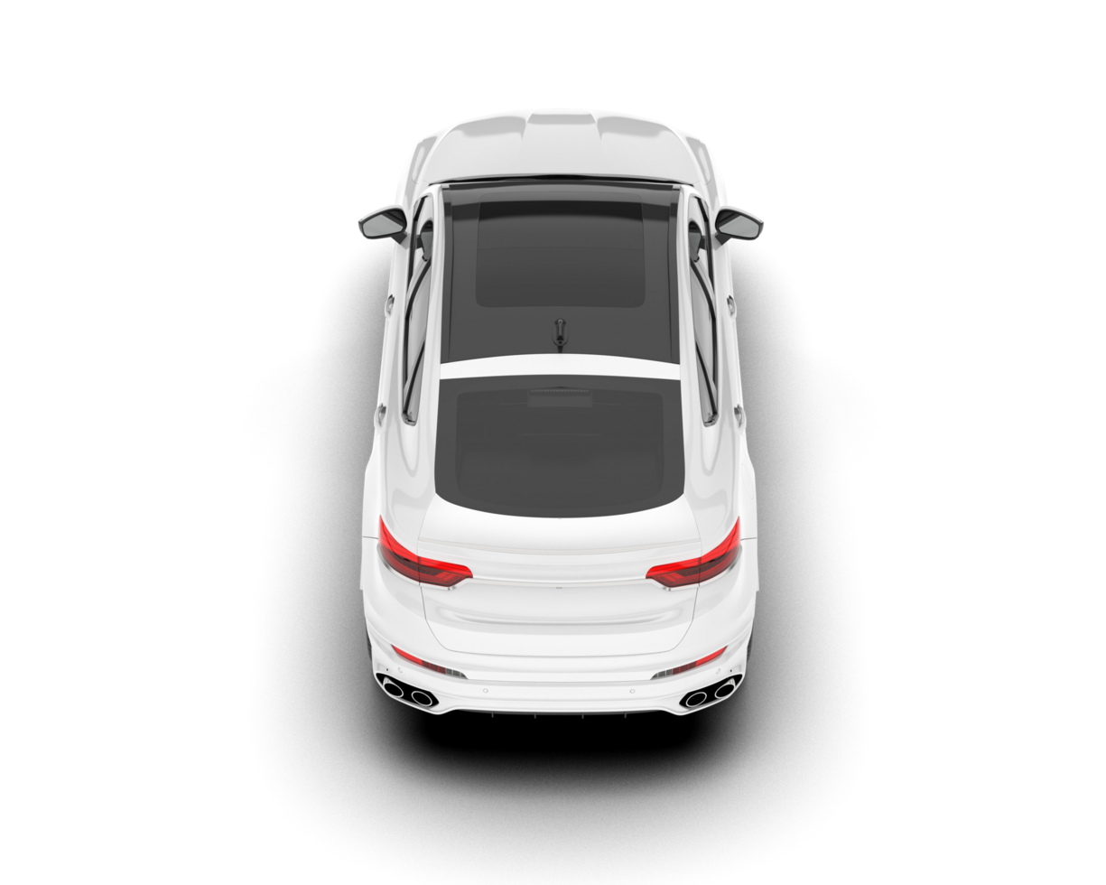 White SUV on transparent background. 3d rendering - illustration png