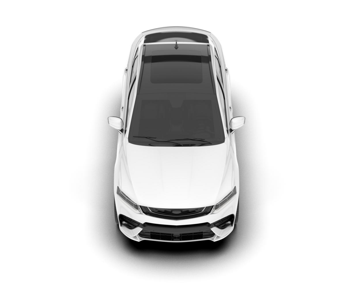 White SUV on transparent background. 3d rendering - illustration png
