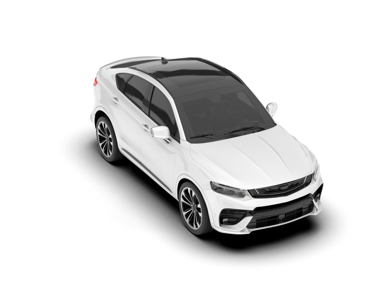 White SUV on transparent background. 3d rendering - illustration png