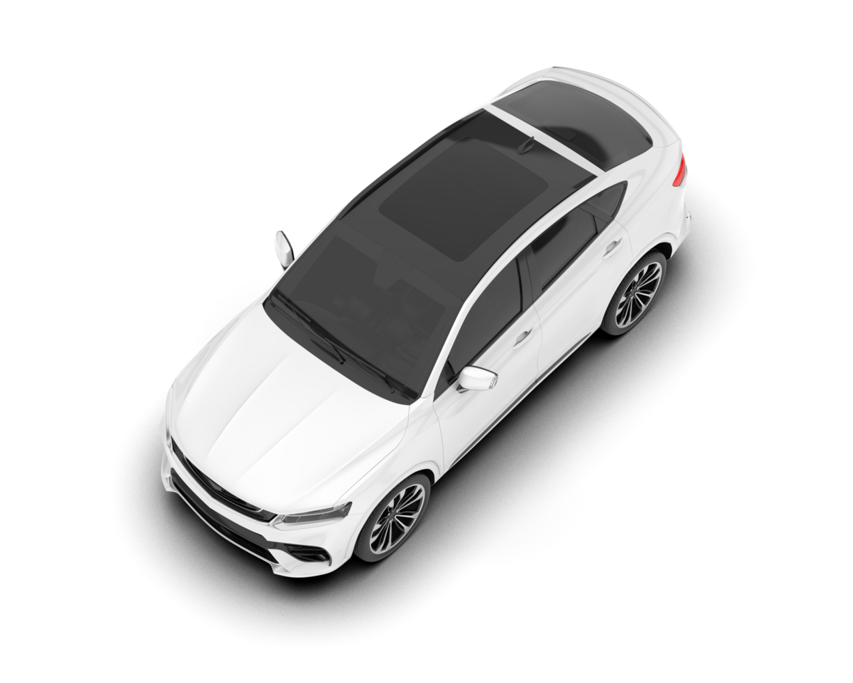 White SUV on transparent background. 3d rendering - illustration png