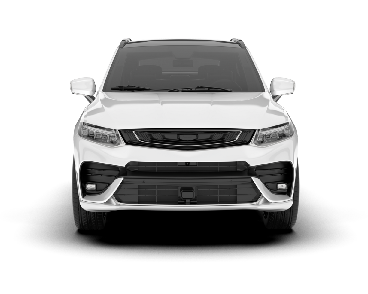 White SUV on transparent background. 3d rendering - illustration png