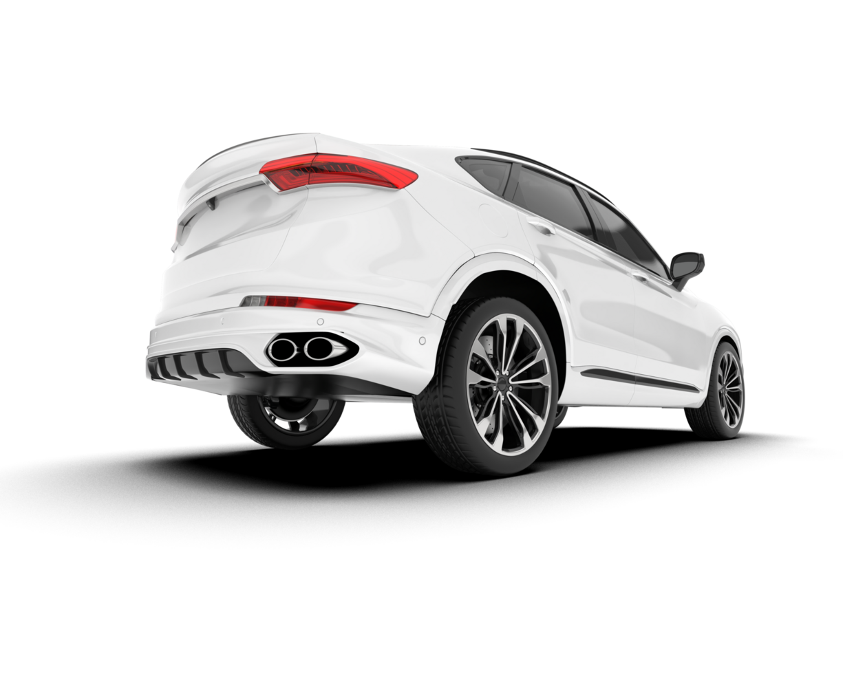White SUV on transparent background. 3d rendering - illustration png