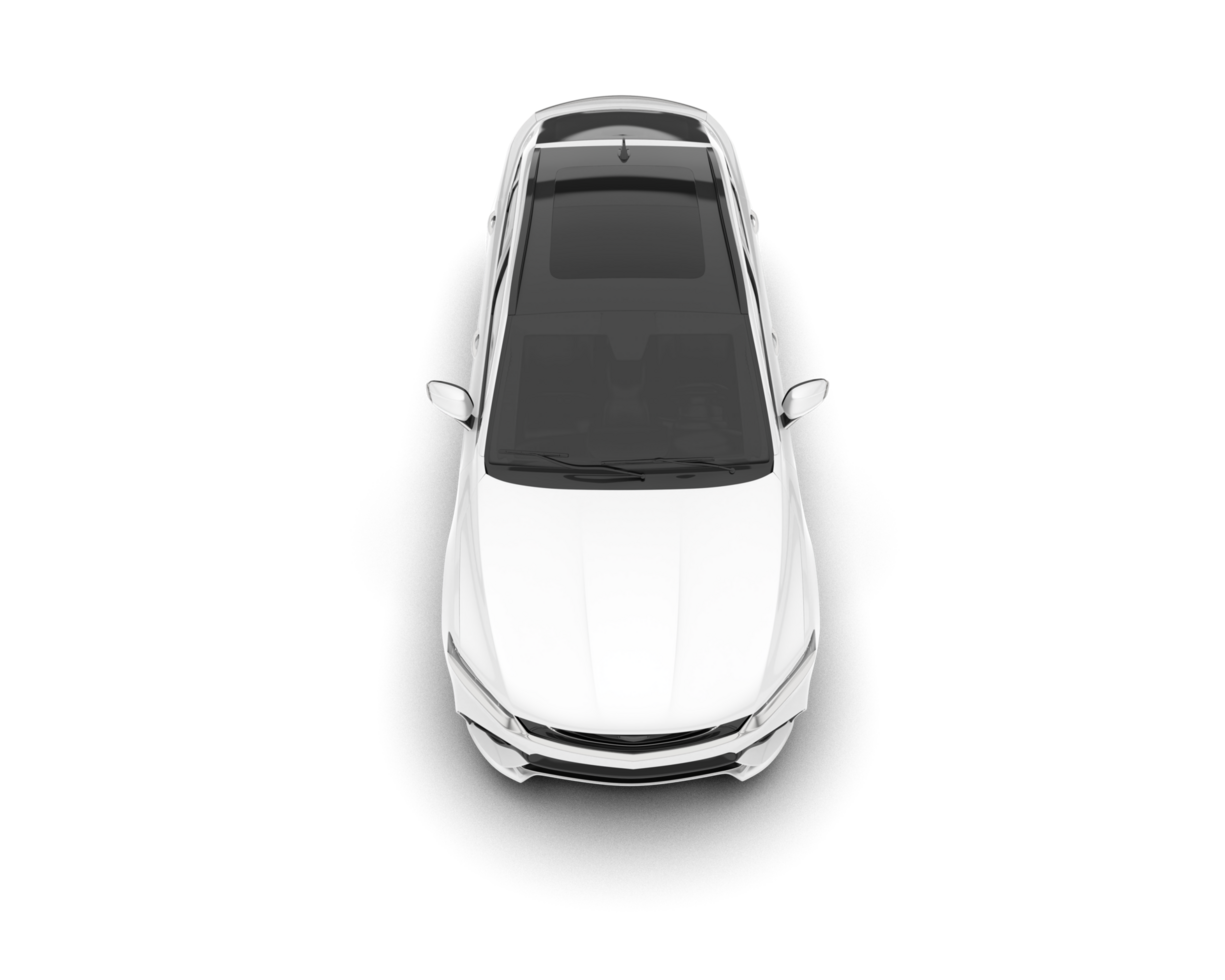 White SUV on transparent background. 3d rendering - illustration png