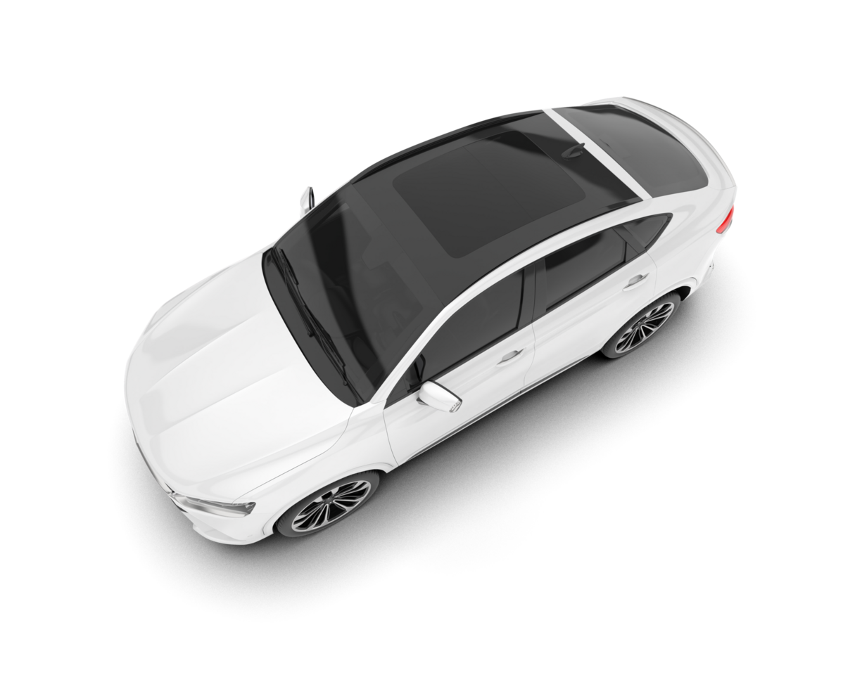 White SUV on transparent background. 3d rendering - illustration png