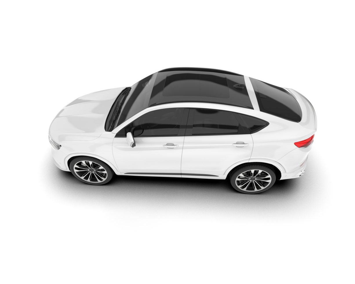 White SUV on transparent background. 3d rendering - illustration png