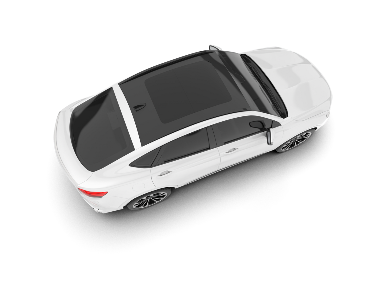 White SUV on transparent background. 3d rendering - illustration png