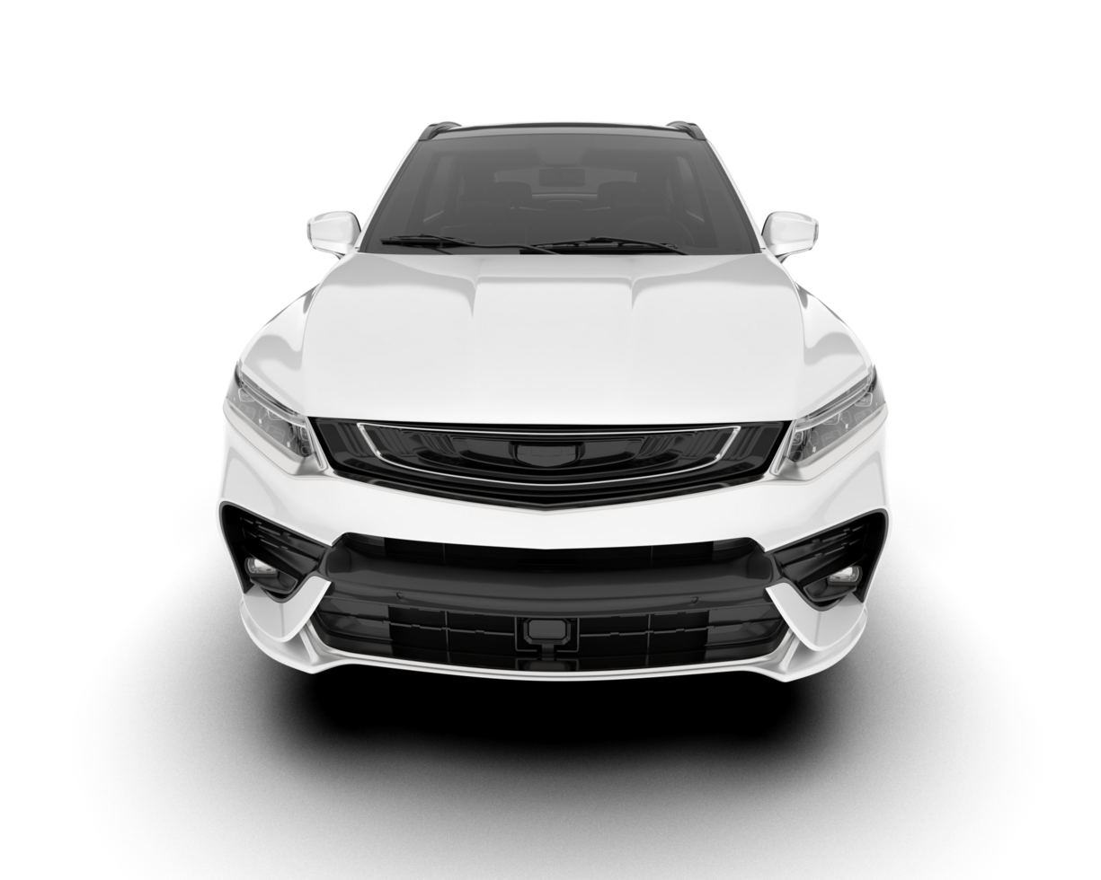 White SUV on transparent background. 3d rendering - illustration png