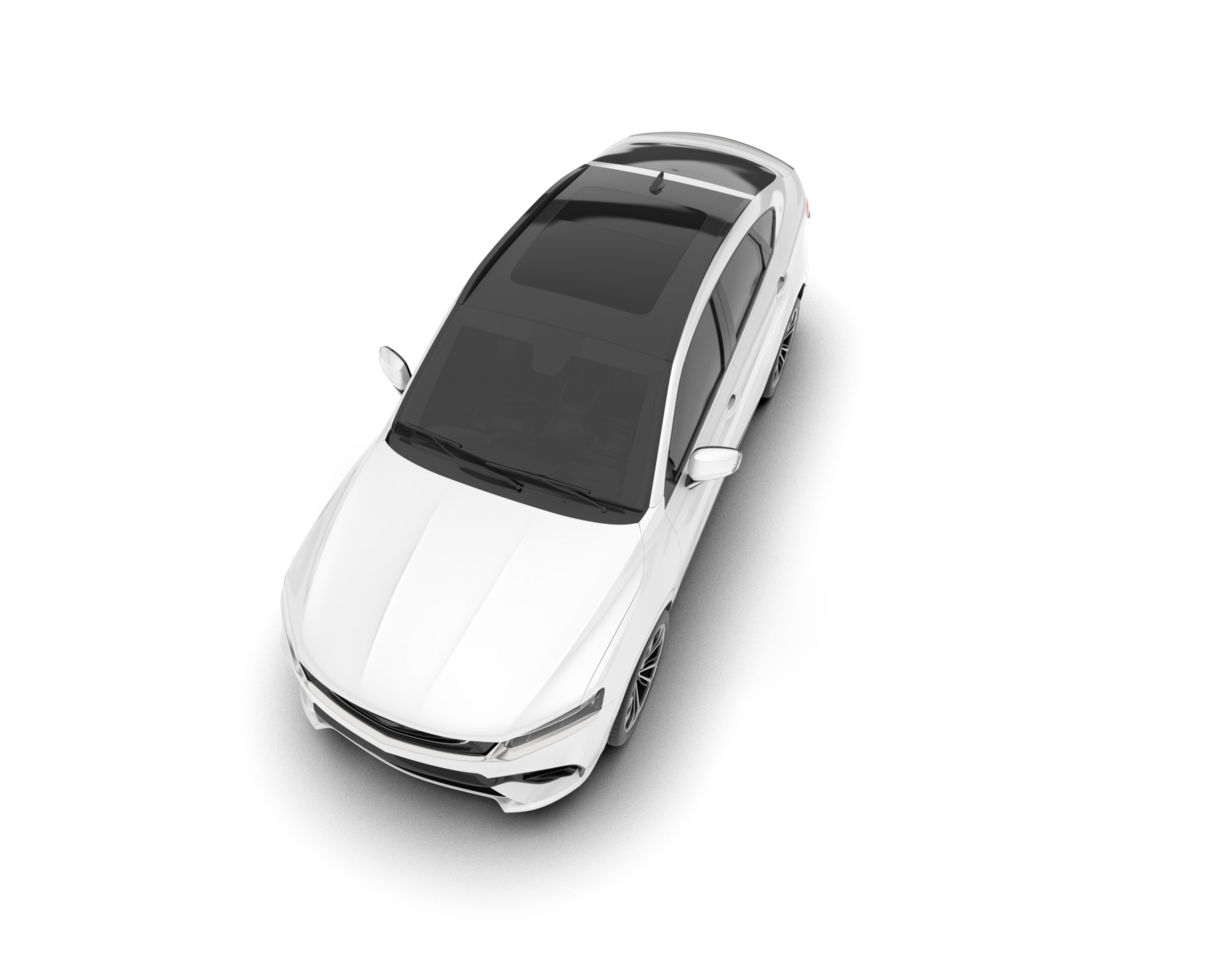 White SUV on transparent background. 3d rendering - illustration png