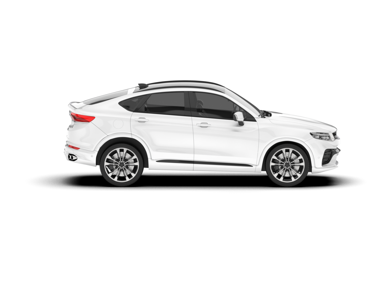 White SUV on transparent background. 3d rendering - illustration png