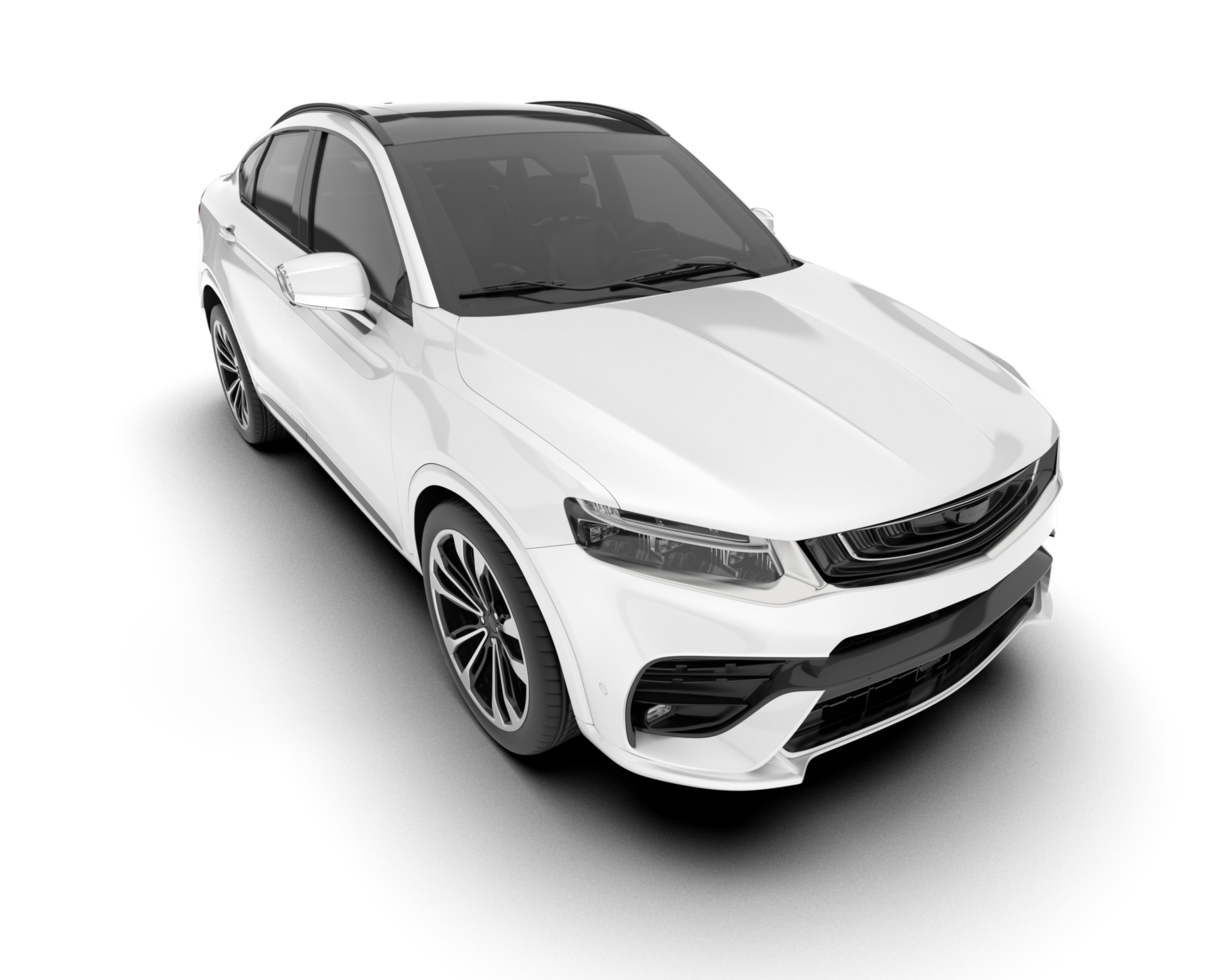 White SUV on transparent background. 3d rendering - illustration png
