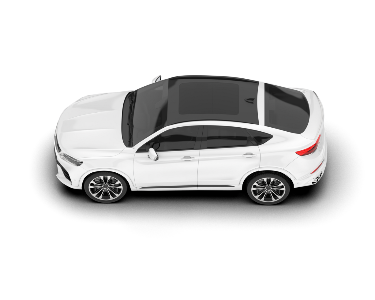 White SUV on transparent background. 3d rendering - illustration png