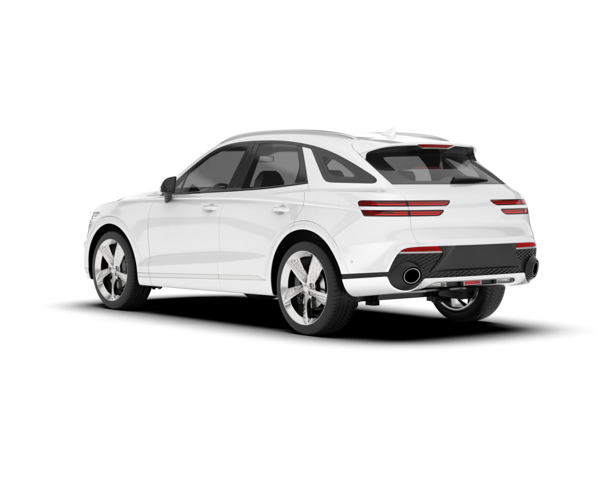 White SUV on transparent background. 3d rendering - illustration png
