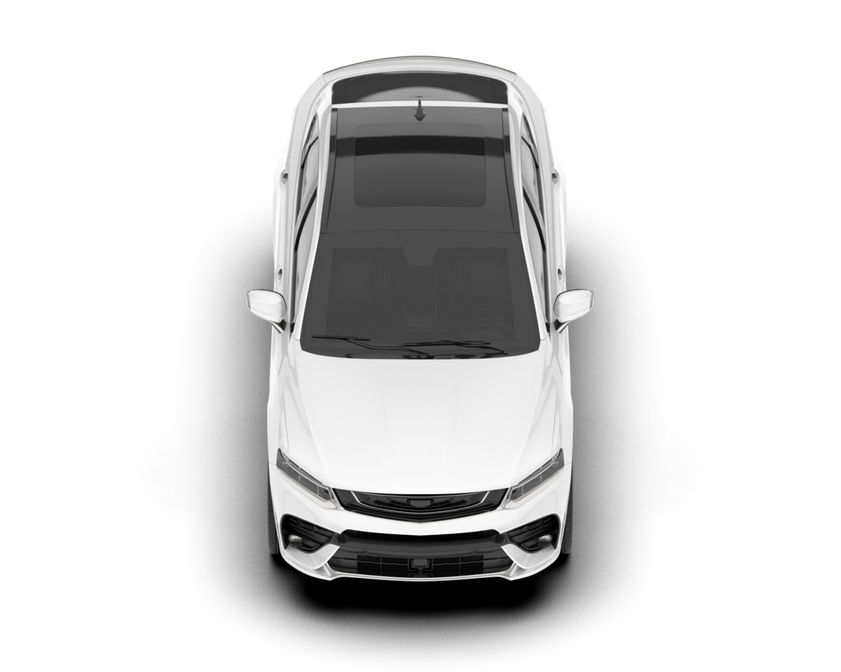 White SUV on transparent background. 3d rendering - illustration png