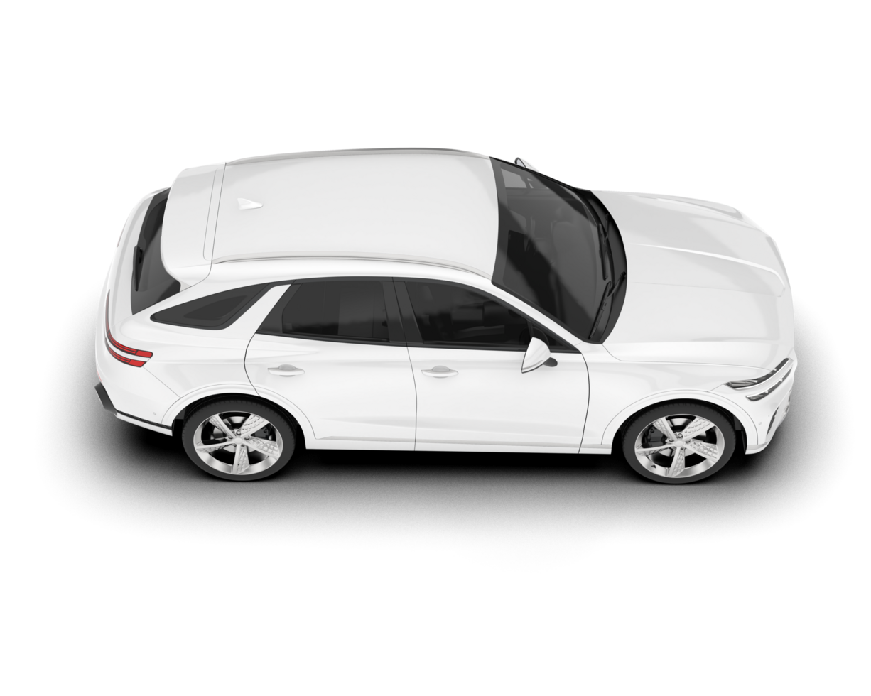 White SUV on transparent background. 3d rendering - illustration png