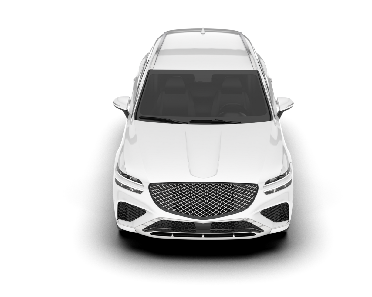 White SUV on transparent background. 3d rendering - illustration png